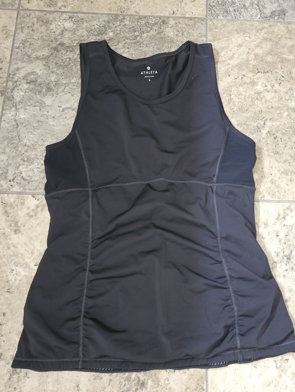 Women's ATHLETA Solid Black Sculptek Stealth Tank Compression Workout Sz Large
